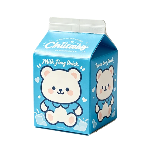 Cartoon-Milch verpackt