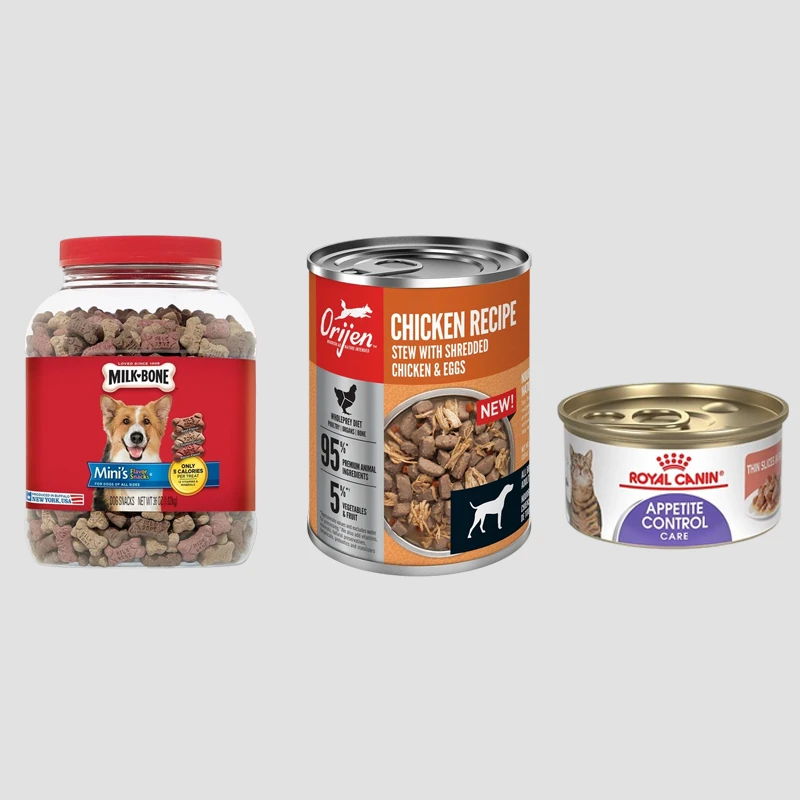 Tierfutter in Dosen und Gl&auml;sern